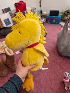 Vintage Y2K 2000s Snoopy Woodstock Bird Stuffed Animal Plush Large Yellow